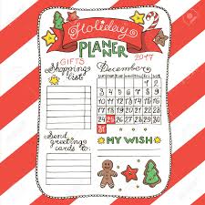 Hand Drawn Vector Christmas Holiday Planner