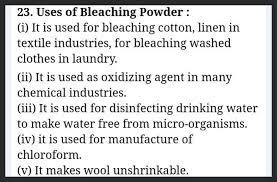 23 uses of bleaching powder filo