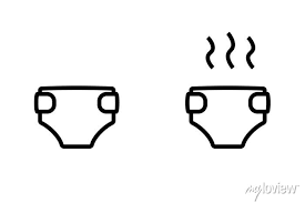 dirty diaper line icon clipart image