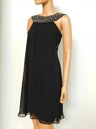 Js Boutique Black New Beaded Collar Chiffon Trapeze Short Cocktail Dress Size 8 M 75 Off Retail