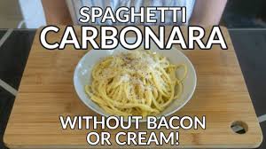 It may be surprising but carbonara is actually a rather recent italian dish that has spread quickly in popularity. Spaghetti Carbonara Without Bacon Or Cream Recipe No Frills Kitchen