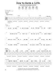 Go ahead, print it out, it is that easy! How To Save A Life Sheet Music The Fray Guitar Lead Sheet