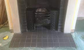 Soot Stained Limestone Fireplace