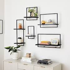 Wall Shelfmate Black Wood Metal Wall