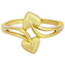engraved dual heartin gold rings