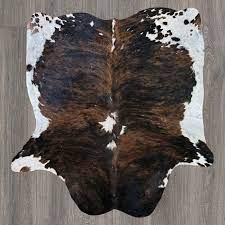 brown tricolor brindle cowhide rug