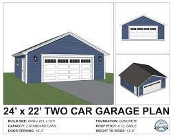 Two Car Garage Plans Blueprint