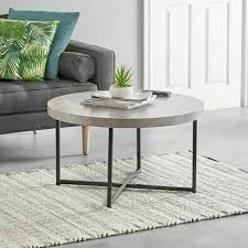 Concrete Look Round Coffee Table