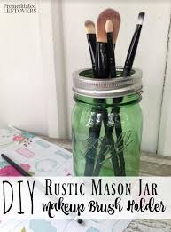 diy rustic mason jar makeup brush holder