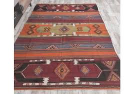 mid 20th century rustic wool kilim rug