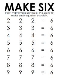 Six Puzzle Number Challenge Math