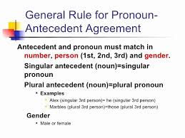 Pronoun Antecedent Agreement Examples Metierlink Com