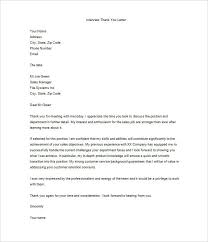 Sample Business Thank You Letter Interview Copy Example Of