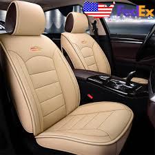Beige Car Auto Leather Seat Covers Set