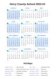 horry county s calendar 2023 24