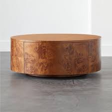 Purl Round Burl Wood Rotating Coffee Table