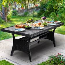 Rattan Garden Table 190x90x75cm With