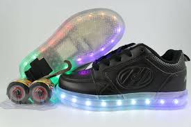 Heelys Premium 1 Lo Triple Black Light Up Roller Skate Wheels Boys Girls Youth