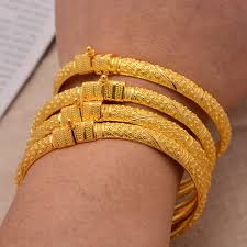 whole ethiopian gold color bangles