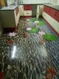 kitchen 3d epoxy flooring for indoor