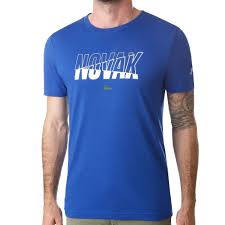 * push button with 2 buttons; Buy Lacoste Novak Djokovic T Shirt Men Blue White Online Tennis Point