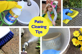 cleaning a concrete patio furniture