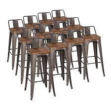 Maybe you would like to learn more about one of these? Metro Low Back Gun Metal Wood Bar Stool Set Eurway
