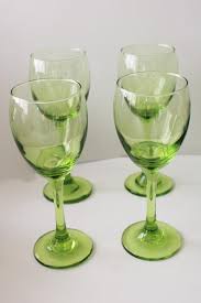 Matcha Green Tea Colored Glass Stemware
