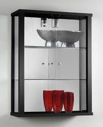 Glass Wall Display Cabinet In Black