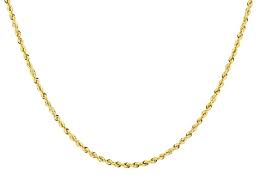 10k yellow gold mirror faceted rope chain