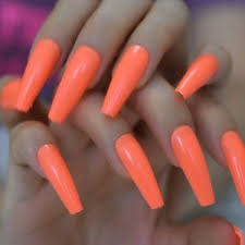 Coffin nails sound scary but they're sexy. Makeup 24 Extra Long Neon Orange Coffin Nails Press Ons Poshmark