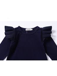 Want it in 2 hours? Wholesale Royal Blue Ruffled Long Sleeves Dress For Bab