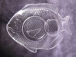 Set Of Glass Fish Shaped Plates To Hold