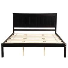 espresso wooden queen platform bed