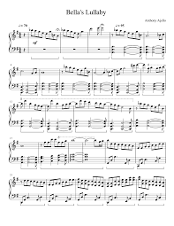 Bella039s lullaby from twilight flute solo by carter. Bella S Lullaby Sheet Music For Piano Solo Musescore Com