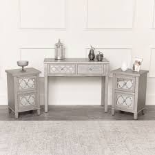 Silver Mirrored Console Table