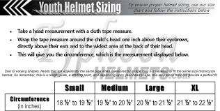 Street Bike Helmet Size Chart
