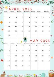 April 2023 Calendar May 2023 Calendara4