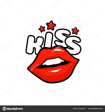 kiss label sticker a kiss of a message