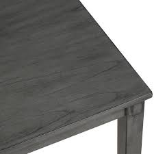6 Piece Wood Top Grey Dining Table Set