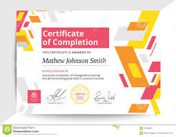 Certificate Of Completion Template In Modern Design Business Di