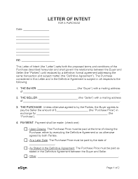 free letter of intent to purchase pdf