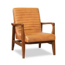 leather cognac tan accent armchair