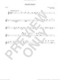 piano man sheet for flute solo