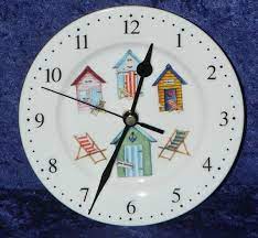 Beach Hut Wall Clock Porcelain Clock