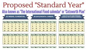 Proposed Standard Year Calendar Has 13 Months And The