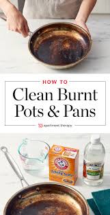 how to clean scorched pots and pans in