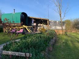 mabels gypsy bowtop wagon with adjacent