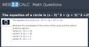 the equation of a circle is