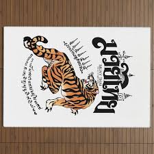 muay thai sak yant tiger outdoor rug by